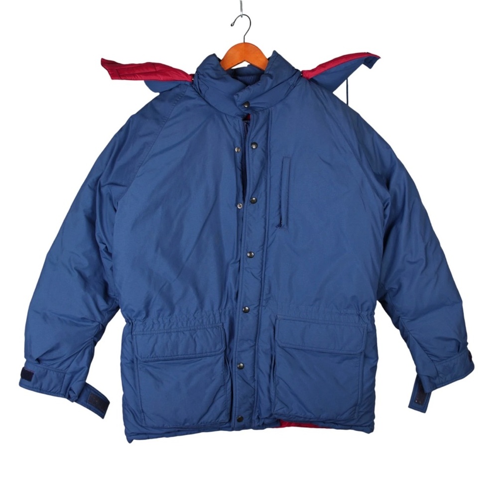 Vintage REI Co-op Down Puffer Jacket Mens Large Blue Hooded Parka Seattle 70s